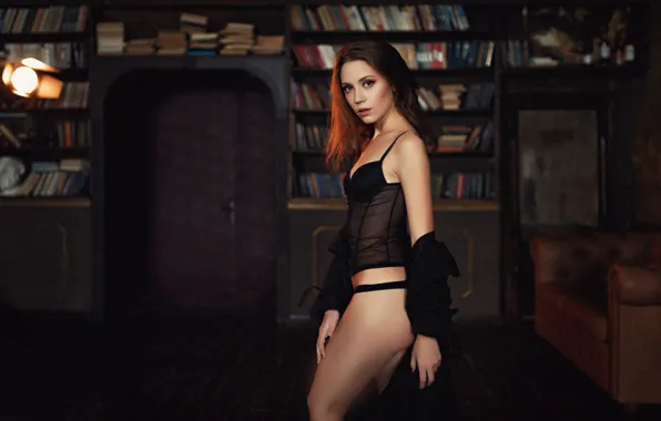 Ass, chest, look, panties, Girl, shoulder, Kseniya Kokoreva, Alex Kashechkin