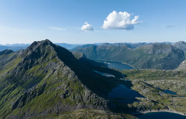 Nature, Mountains, Lake, Norway, The Lofoten Islands