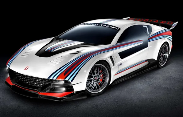 Supercar, twilight, the front, Martini, racing car, Giugiaro, Martini Racing, Brivido