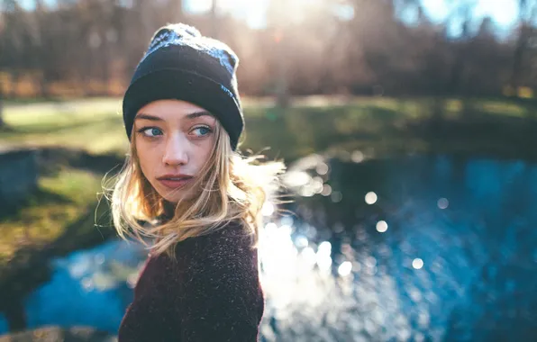 Look, hat, sponge, the beauty