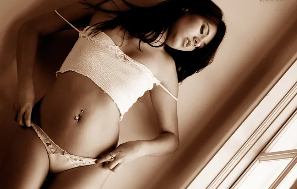 Language, ass, panties, brunette, beauty