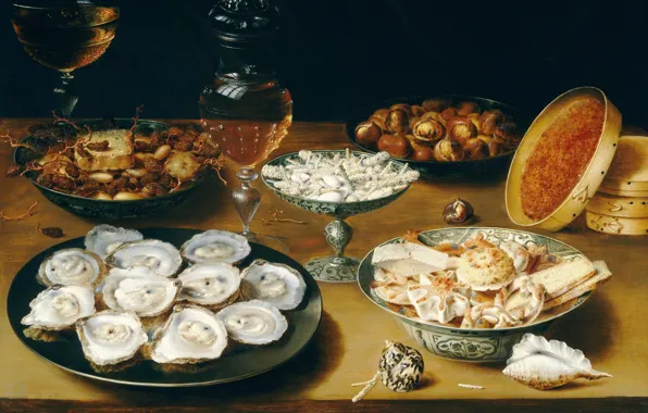 Osias Beert, Still life with oysters, Osias Burt Senior, Flemish painter, Flemish painter, Osias Beert …
