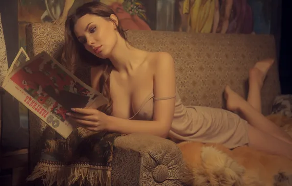 Chest, sofa, model, journal, Christina, Vadim Aksenov