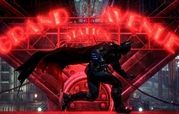 Night, advertising, running, costume, Batman, Batman, Arkham Knight