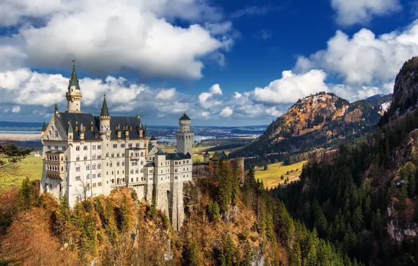 Landscape, castle, Germany, Neuschwanstein Castle, Neuschwanstein Castle