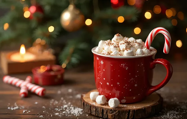 Decoration, Christmas, mug, New year, Christmas, cup, cocoa, decoration
