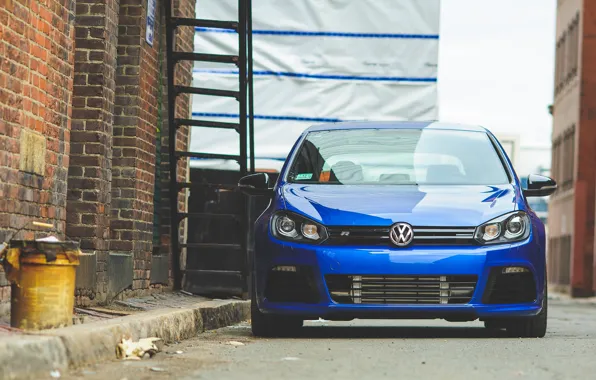 Picture blue, volkswagen, ladder, Golf, blue, Volkswagen, golf R