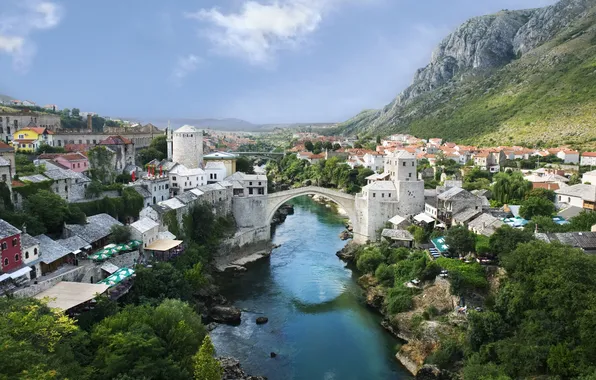 Bridge, river, Mostar, Mostar