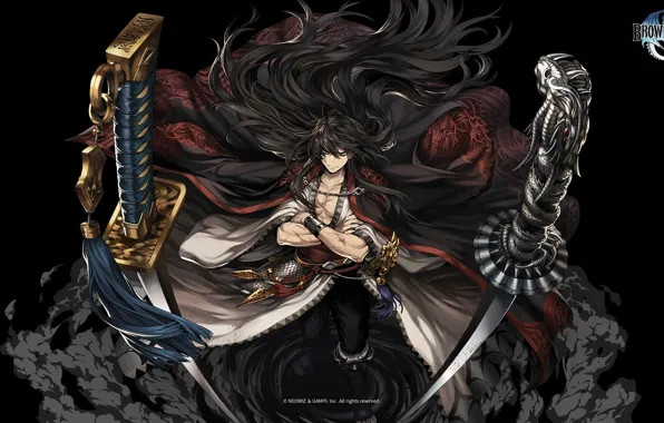 Sword, samurai, guy, swords, Brown Dust