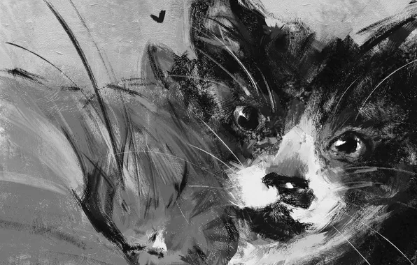 Cat, cat, cats, painting, from panda, by panda