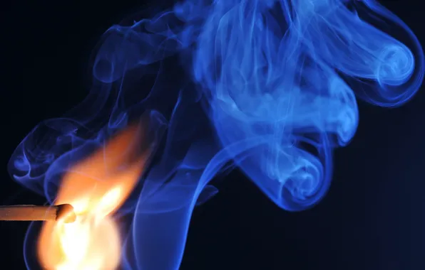 Macro, fire, smoke, match
