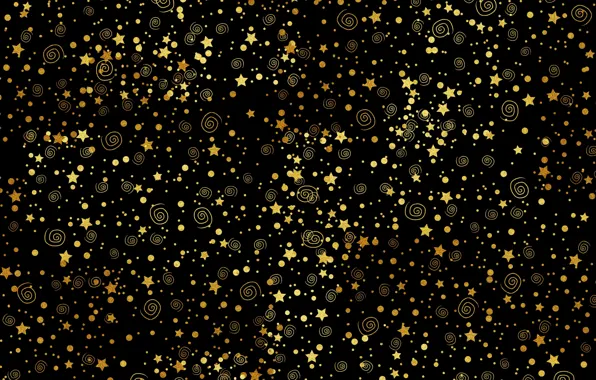 Night, lights, the dark background, curls, Shine, texture, point, black background