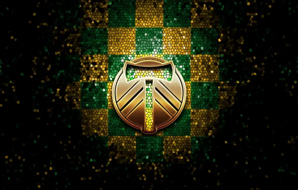 Wallpaper, sport, logo, football, glitter, checkered, MLS, Portland Timbers
