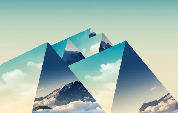 Mountains, background, triangles