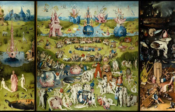 Picture triptych, the garden of earthly delights, Hieronymus Bosch