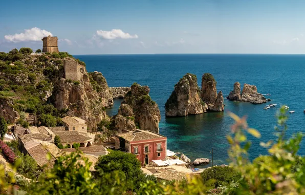 Picture sea, nature, coast, view, home, Italy, Italy, Scopello