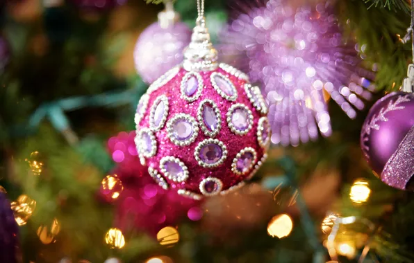 Picture background, new year, holiday, tree, toy, macro