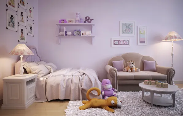 Design, sofa, toys, lamp, bed, interior, design, interior