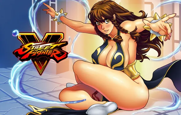 Picture ass, chest, girl, feet, art, fan art, Chun-Li, street fighter 5