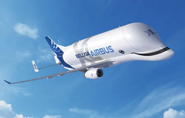 The plane, The sky, the plane, Cargo, Airbus, Beluga, A300, Airbus Beluga