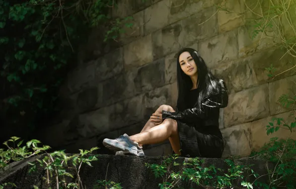 Look, girl, nature, face, pose, black, model, makeup