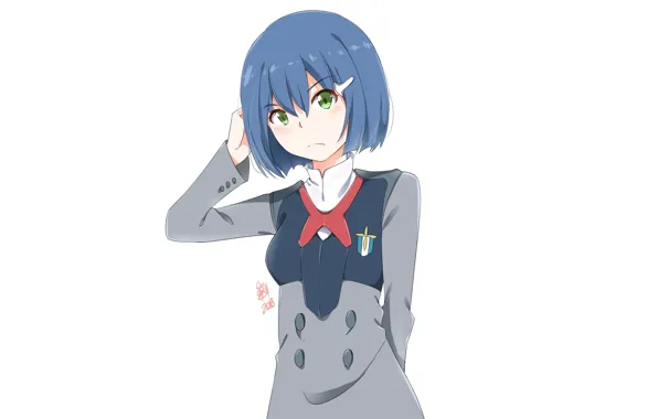 Picture girl, white background, Ichigo, Darling In The Frankxx, Cute in France