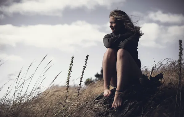 Picture nature, girl, the wind, beauty