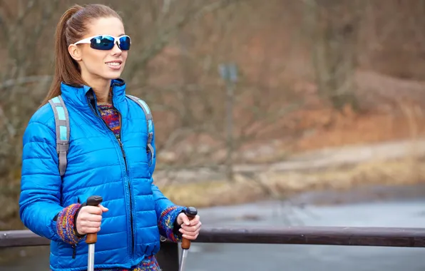 Picture nature, portrait, makeup, glasses, jacket, hairstyle, brown hair, beauty