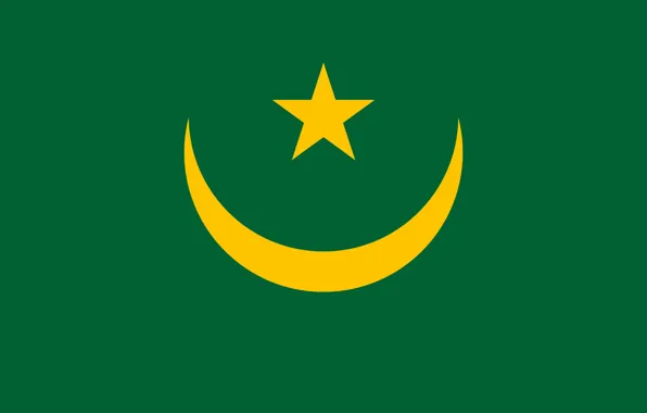 Picture green, yellow, flag, Mauritania