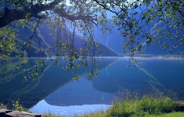 Picture lake, blue, Norway, Eidsvatnet