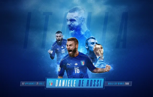 Picture wallpaper, sport, Italy, stadium, football, Champion, player, Daniele De Rossi