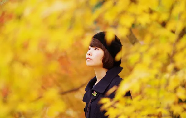 Autumn, girl, background