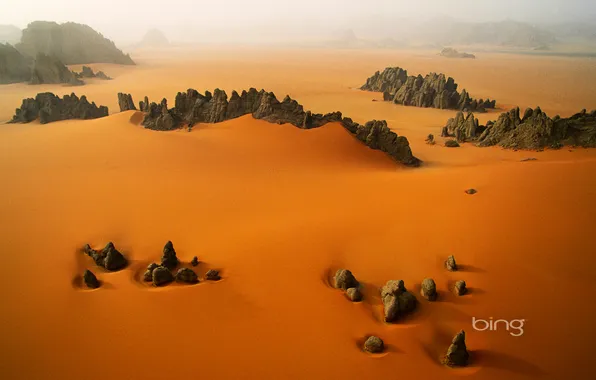 Picture sand, Africa, desert stones, Chad, karnasai valley