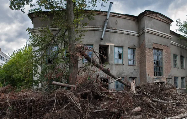 Garbage, element, devastation, bad weather, destroyed house