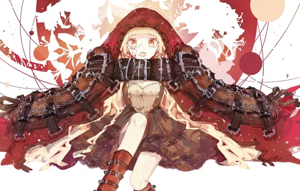 The game, art, girl, sitting, Sinoalice, Akazukin