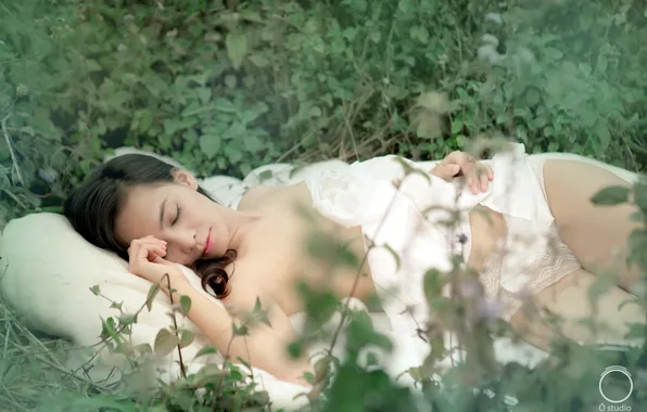 Picture field, girl, background