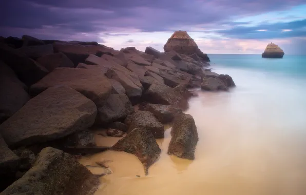 Sea, the sky, landscape, nature, stones