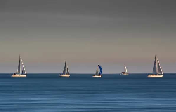 Sea, the sky, boat, yacht, sail
