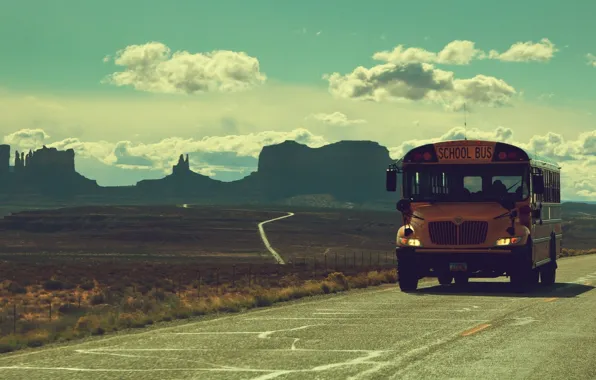 Road, school, bus, school. bus