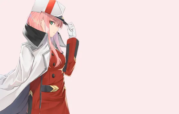 Girl, anime, art, cap, coat, 002, Darling In The Frankxx, Cute in France