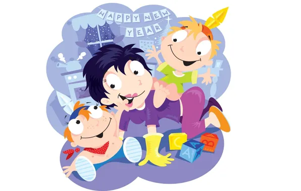 Picture children, mood, birthday, holiday, art, picture, Nick Diggory