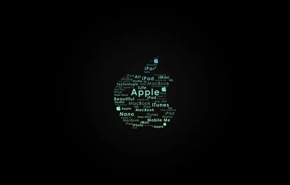 Picture Apple, iPad, Words, iTunes