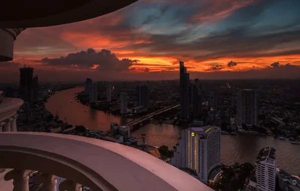 River, home, panorama, Thailand, Bangkok