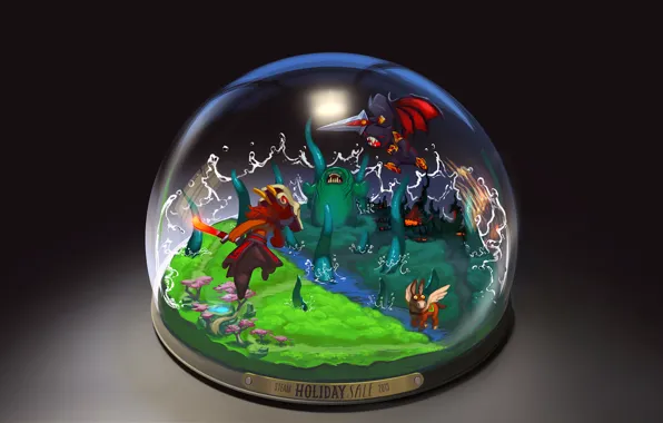 Dota 2, Christmas, steam, snow globe