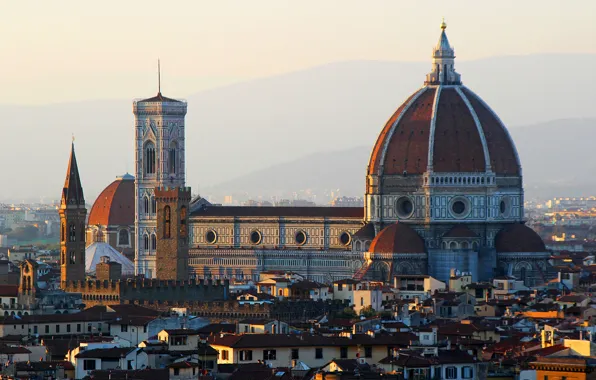 Picture home, Italy, Florence, Duomo, the Cathedral of Santa Maria del Fiore, the view from Piazzale …