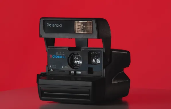 Red, camera, the camera, red background, Polaroid