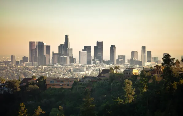 City, the city, USA, skyline, Los Angeles, California