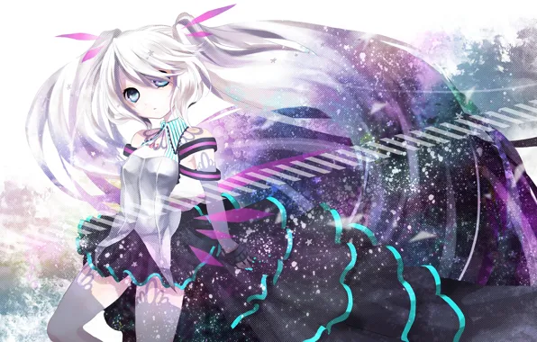 Girl, anime, Hatsune Miku, Vocaloid, art, Kruru RU