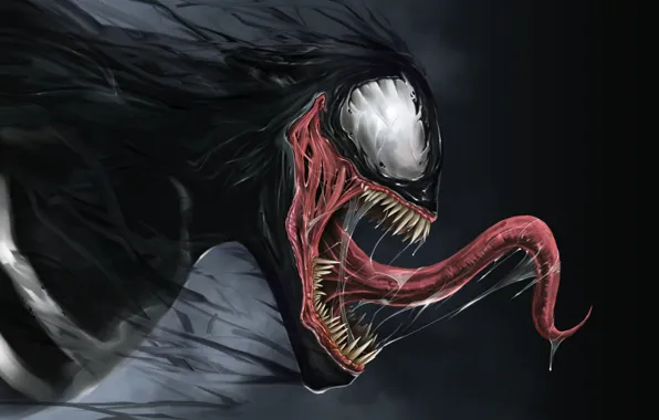 Language, saliva, Marvel, Comics, Venom, Venom