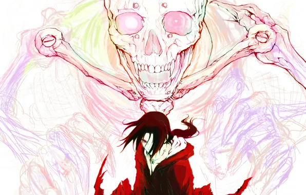 Anime, art, skeleton, guy, Naruto, Naruto, Uchiha, Uchiha Itachi